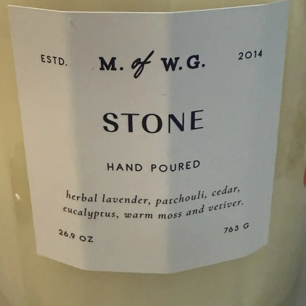 Makers of Wax Goods Extra Large Stone Hexagonal Candle 26.9 oz M of WG 2 Wick‎